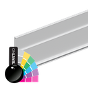 Infinity Slide 69kg afdekkap achterzijde voor lopende rail (plafond), glas/hout L=2mtr, aluminium RAL glanzend