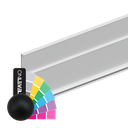 INFINITYSLIDE 69kg covercap backside for running rail (ceiling), glass/wood L=2mtr, aluminum RAL structure