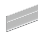 INFINITYSLIDE 69kg covercap backside for running rail (ceiling), glass/wood L=2.5mtr, aluminum mill finish
