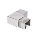 Hörnkontakt 90° horisontell för glashandräcke 40x30x1mm, AISI 304 satinerad