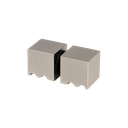 Duschtürknopf 30x30x30mm, 2-seitig Glas 6-12mm, Messing Edelstahl gebürstet