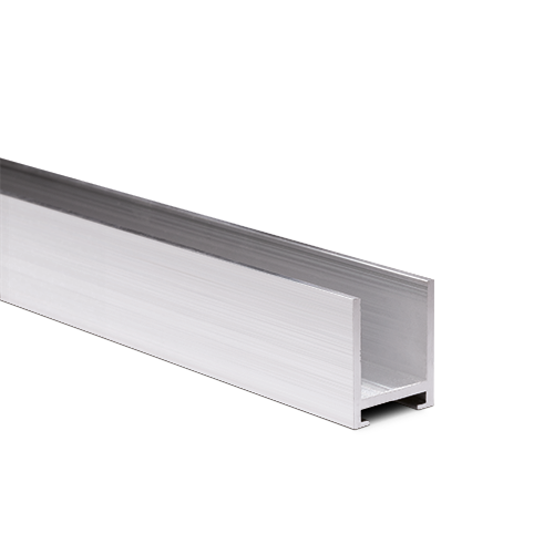 [20152319217] U-profile 23x19x2mm panel thickness max. 12.76mm L=3500mm, aluminum chrome look