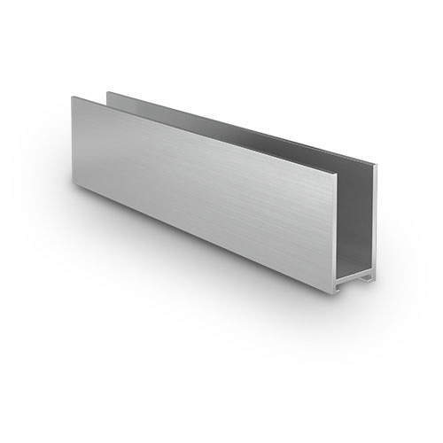 [20154322217 (Discontinued)] U-profile 43x22x2mm panel thickness max. 16mm L=3500mm, aluminum chrome look