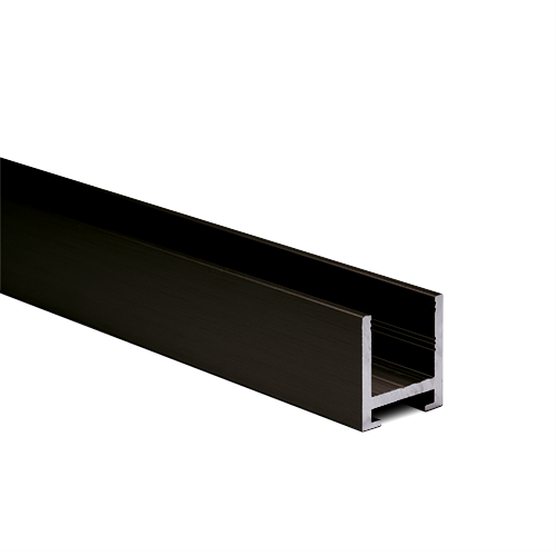 [20151817215 (Discontinued)] U-profile 18x17x2mm panel thickness max. 10.76mm L=5000mm, aluminum black anodized