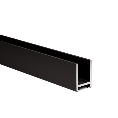 [20152317215 (Discontinued)] U-profile 23x17x2mm panel thickness max. 10.76mm L=5000mm, aluminum black anodized