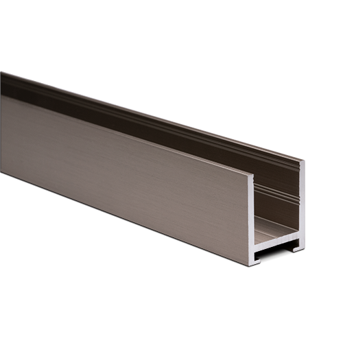 [20152319212] U-profile 23x19x2mm panel thickness max. 12.76mm L=5000mm, aluminum stainless steel look