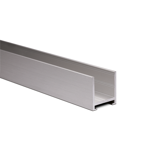 [20152322210 (Discontinued)] U-profile 23x22x2mm panel thickness max. 16mm L=5000mm, aluminum mill finish