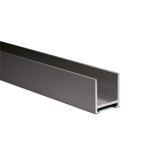 [20152322212 (Discontinued)] U-profile 23x22x2mm panel thickness max. 16mm L=5000mm, aluminum stainless steel look