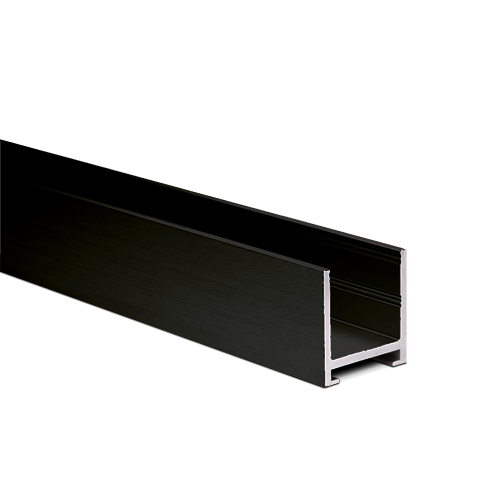 [20152322215 (Discontinued)] U-profile 23x22x2mm panel thickness max. 16mm L=5000mm, aluminum black anodized