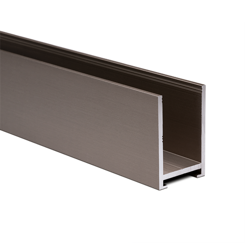 [20153322212] U-profile 33x22x2mm panel thickness max. 16mm L=5000mm, aluminum stainless steel look