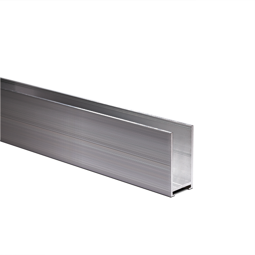[20154322212 (Discontinued)] U-profile 43x22x2mm panel thickness max. 16mm L=5000mm, aluminum stainless steel look