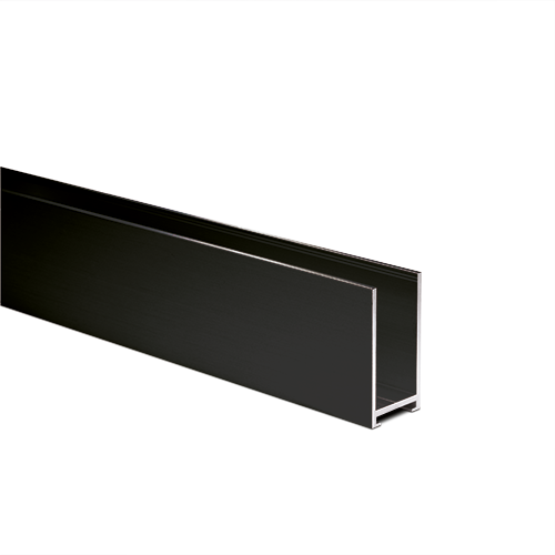 [20154322215 (Discontinued)] U-profile 43x22x2mm panel thickness max. 16mm L=5000mm, aluminum black anodized