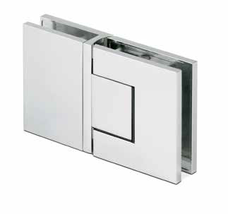 [23101018065] EXCITE shower door swing hinge glass-glass 180° with zero position adjustment glass 8/10mm, brass chrome plated